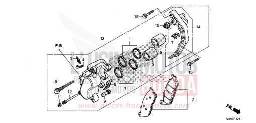 FRONT BRAKE CALIPER (VT750C2B/C) VT750C2BE de 2014